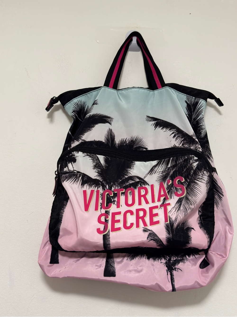 Victoria's Secret Backpack Packable Book Bag Travel Zip Closure Adjustable Strap - Picture 1 of 12